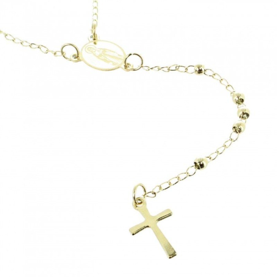 Palais du Rosaire Chapelet Metal | Chapelet En Acier Dore Avec Coeur De L'Apparition