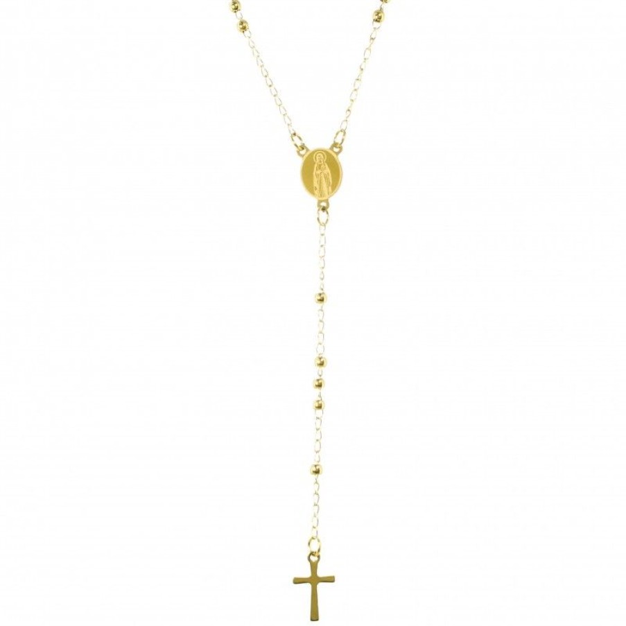 Palais du Rosaire Chapelet Metal | Chapelet En Acier Dore Avec Coeur De L'Apparition