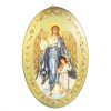 Palais du Rosaire Cadre Religieux | Cadre Ovale Ange Gardien Sur Bois De 18X12Cm