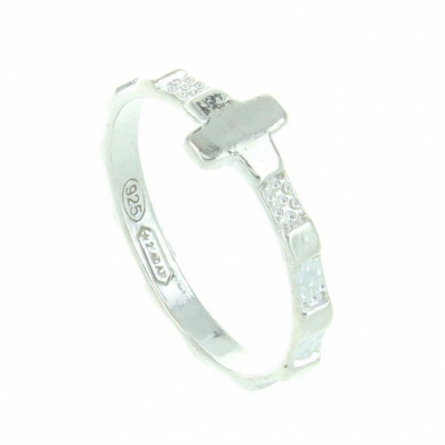 Palais du Rosaire Bague Argent | Bague Dizainier En Argent Avec Une Croix