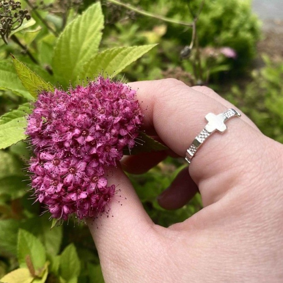 Palais du Rosaire Bague Argent | Bague Dizainier En Argent Avec Une Croix