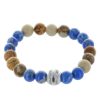 Palais du Rosaire Bracelet Fantaisie | Bracelet Fantaisie En Pierres Veritables Bleu Et Marron