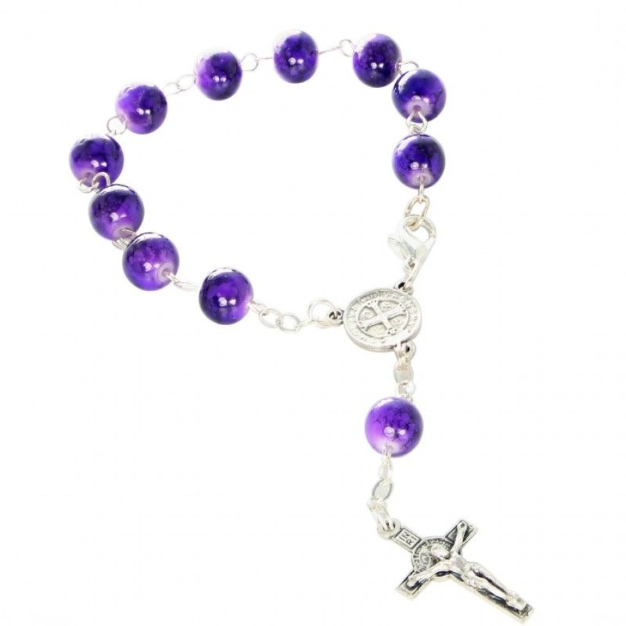 Palais du Rosaire Chapelet Dizainier | Chapelet Dizainier De Saint Benoit Avec Grains Colores