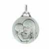 Palais du Rosaire Medaille Et Croix Argent | Medaille De La Vierge Marie Au Bouquet En Argent 18Mm