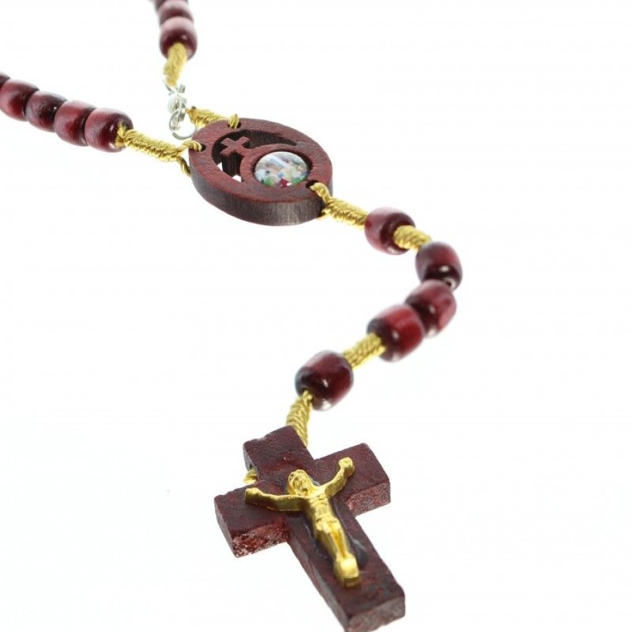 Palais du Rosaire Chapelet Bois | Chapelet De L'Apparition En Bois Avec Des Grains Ovales