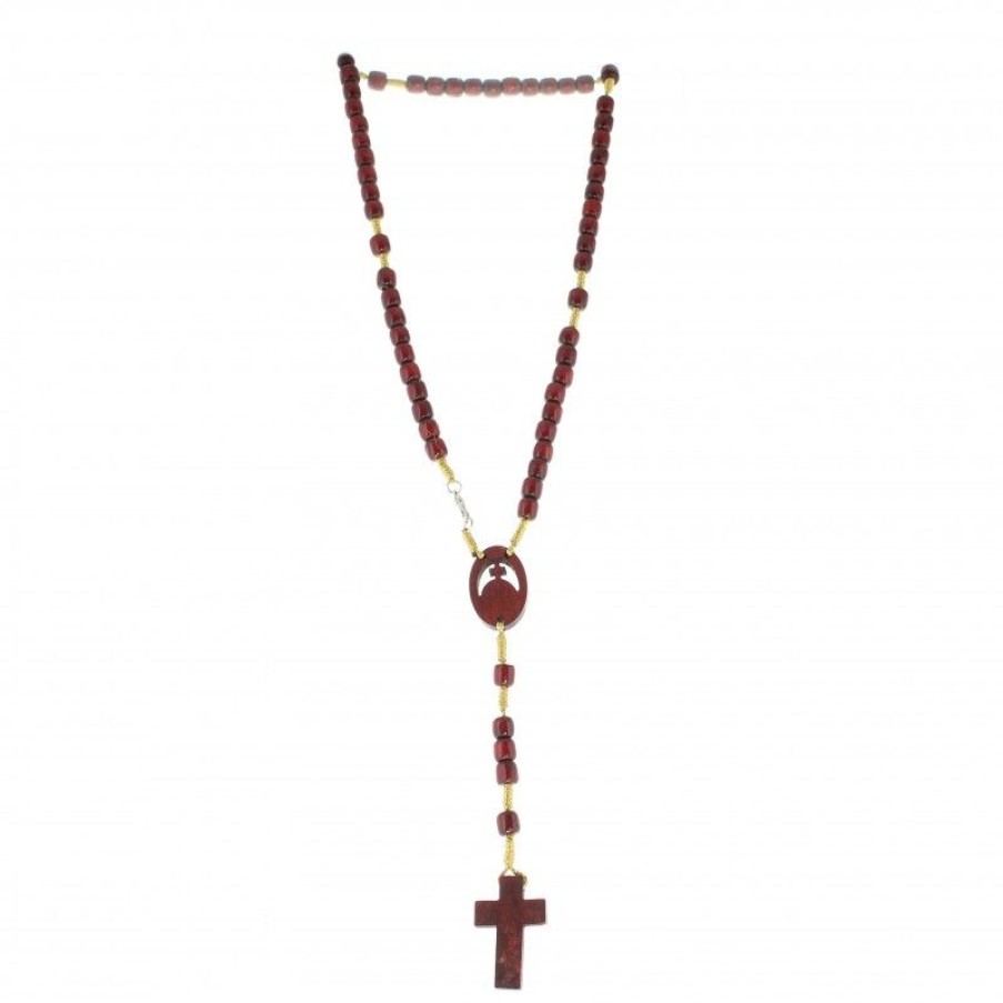 Palais du Rosaire Chapelet Bois | Chapelet De L'Apparition En Bois Avec Des Grains Ovales