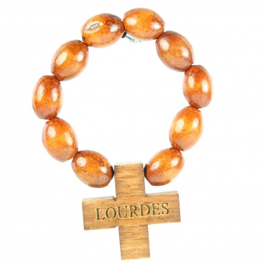 Palais du Rosaire Chapelet Dizainier | Chapelet Dizainier En Bois Et Coeur De Lourdes