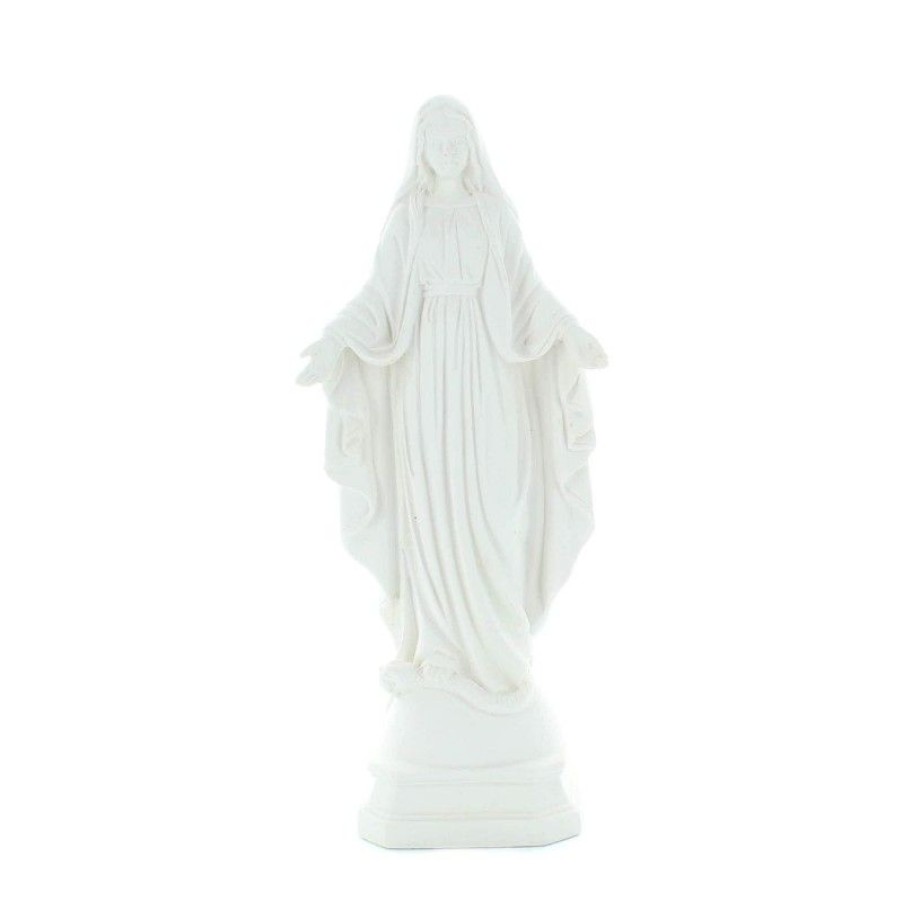 Palais du Rosaire Statue Vierge Miraculeuse | Statue De La Vierge Miraculeuse 20Cm En Albatre Blanche