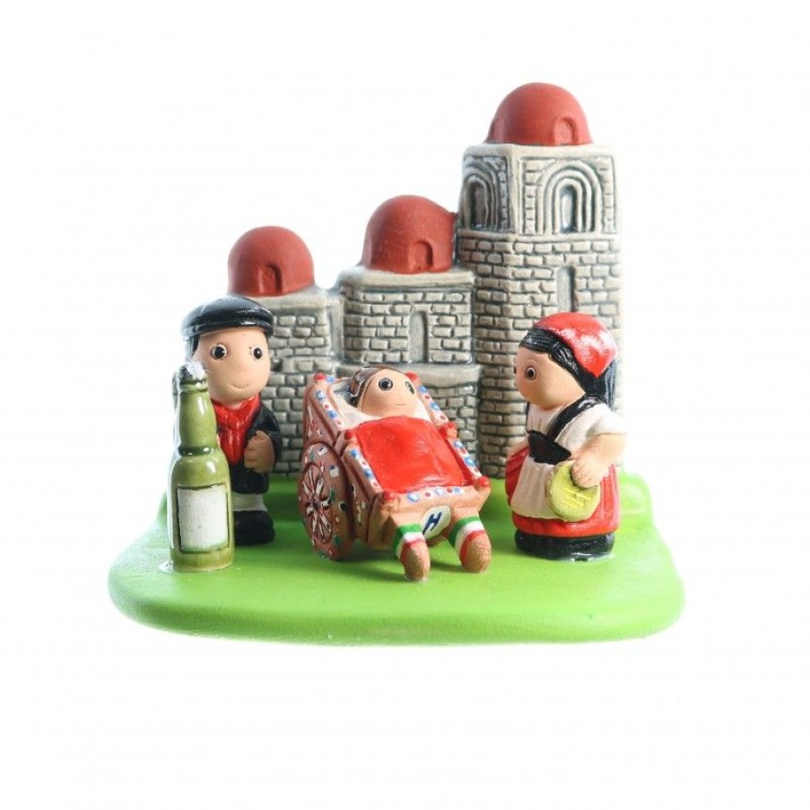 Palais du Rosaire Creche | Creche Sicile En Ceramique 8X7Cm