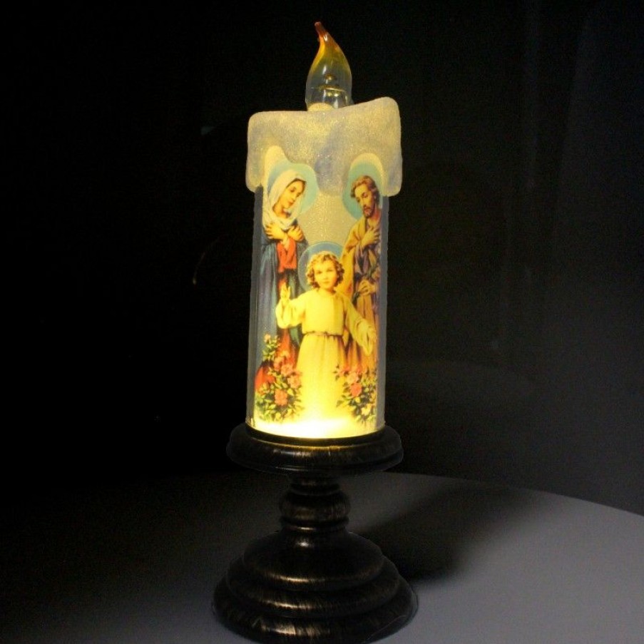 Palais du Rosaire Bougie Decorative | Bougeoir Led De La Sainte Famille