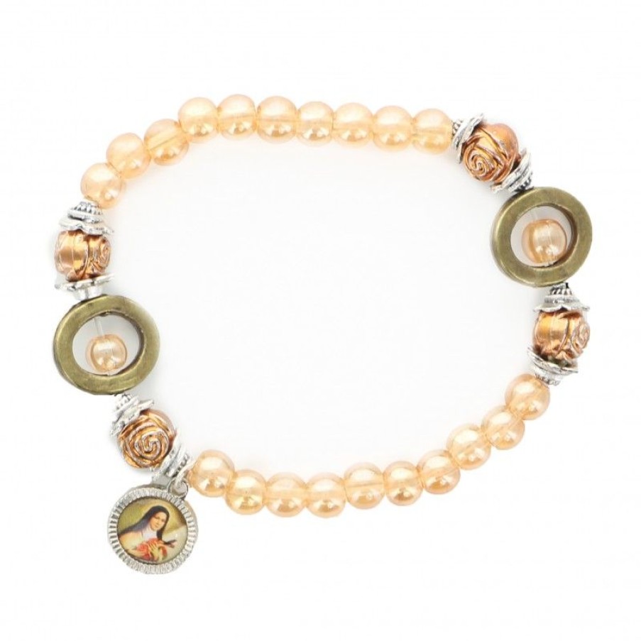 Palais du Rosaire Bracelet Fantaisie | Bracelet De Sainte Therese Avec Perles Translucides