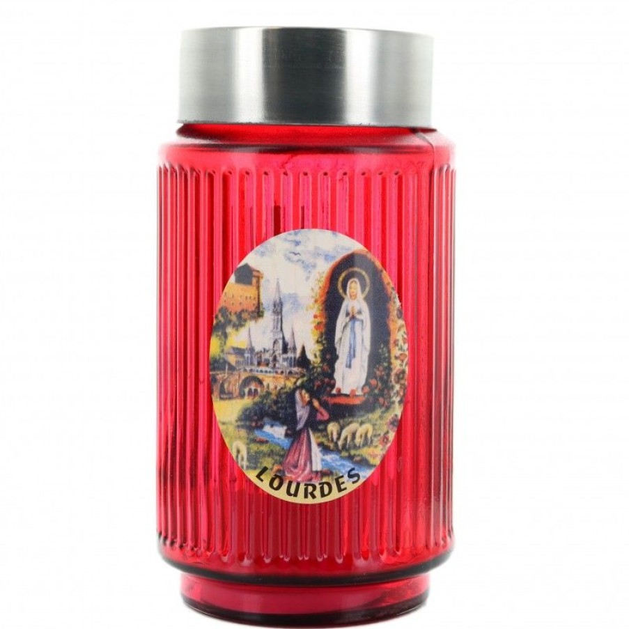 Palais du Rosaire Bougie Votive | Bougie Solaire Decoree De L'Apparition De Lourdes