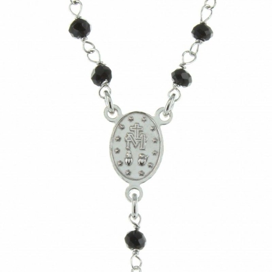 Palais du Rosaire Chapelet Argent | Chapelet De La Vierge Miraculeuse En Argent Avec Des Grains En Verre Et Un Fermoir