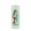 Palais du Rosaire Bougie Decorative | Bougie Couleur Ivoire Avec Motif Apparition De Lourdes 5X12Cm