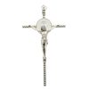 Palais du Rosaire Crucifix Metal | Crucifix En Metal Argente 17 Cm