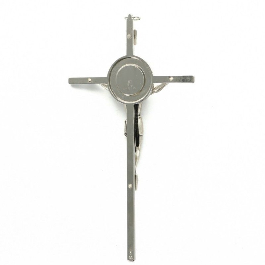 Palais du Rosaire Crucifix Metal | Crucifix En Metal Argente 17 Cm