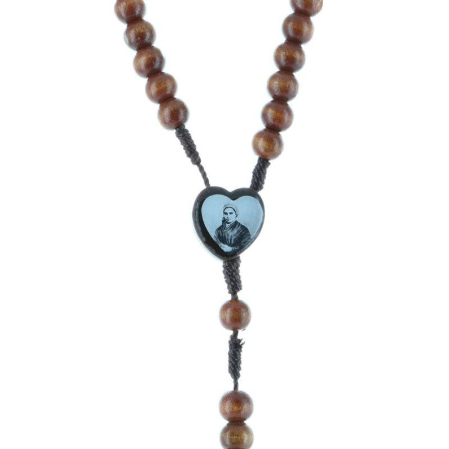 Palais du Rosaire Chapelet Bois | Chapelet De Lourdes En Corde Grains Bois, Paters Et Coeur Apparition De Lourdes.