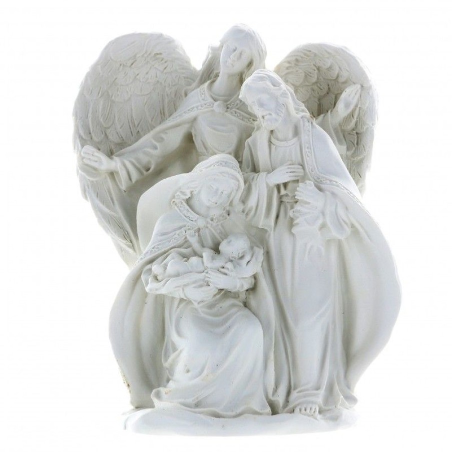 Palais du Rosaire Statue De La Sainte Famille | Statue En Resine Blanche De La Sainte Famille De 14 Cm