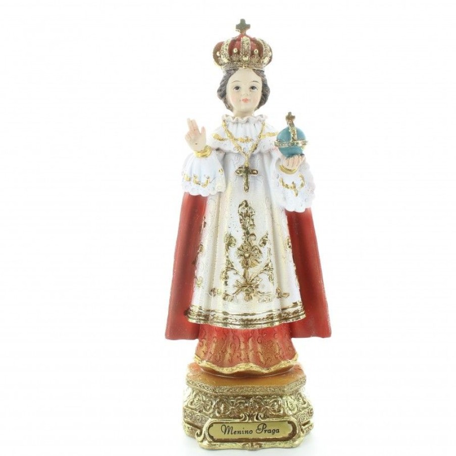 Palais du Rosaire Enfant Jesus | Statue Enfant Jesus De Prague Avec Dorures En Resine 20 Cm