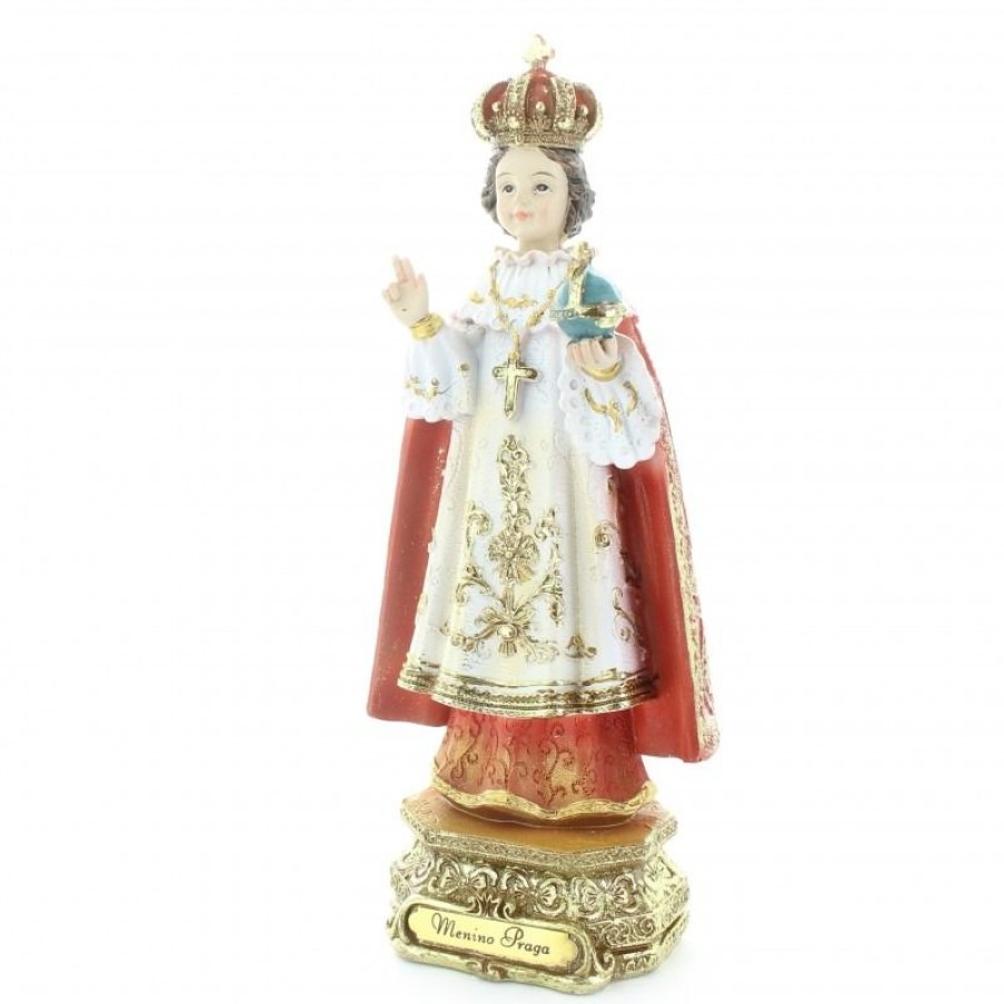Palais du Rosaire Enfant Jesus | Statue Enfant Jesus De Prague Avec Dorures En Resine 20 Cm