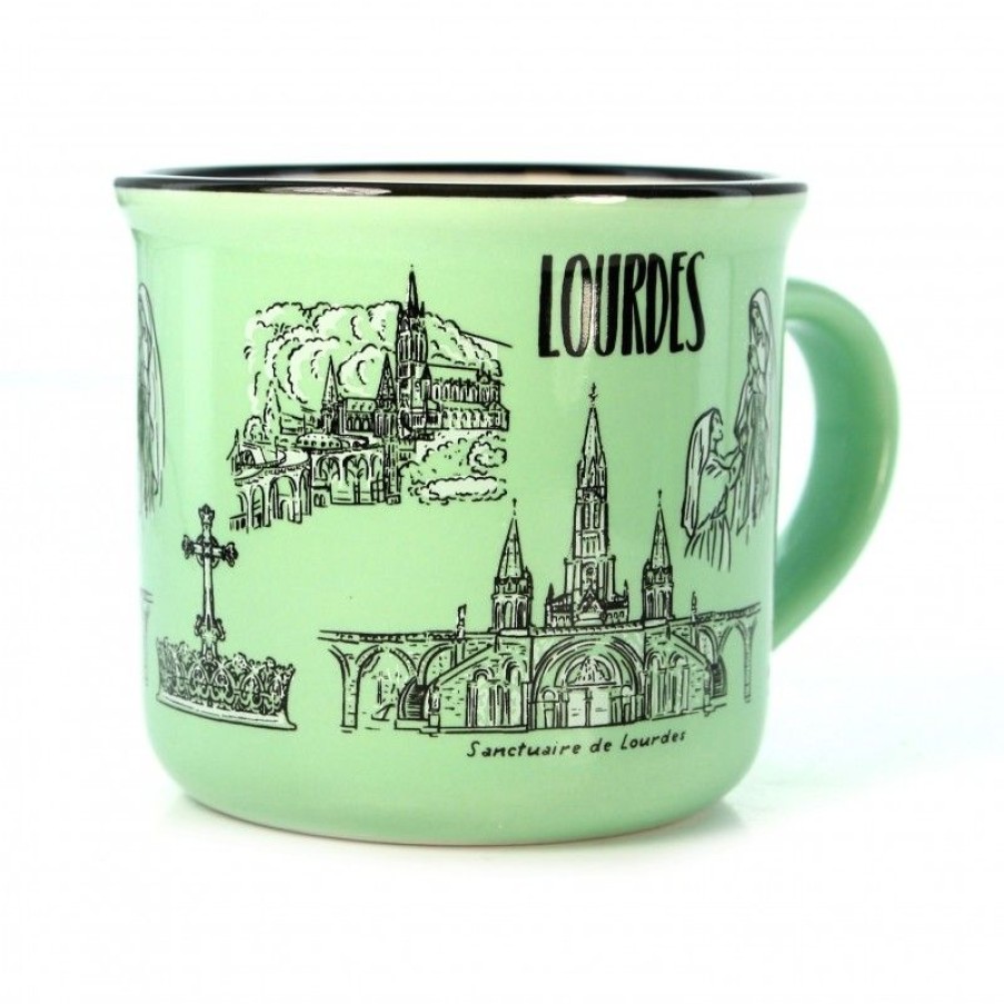 Palais du Rosaire Vaisselle De Lourdes | Chope En Ceramique De Lourdes