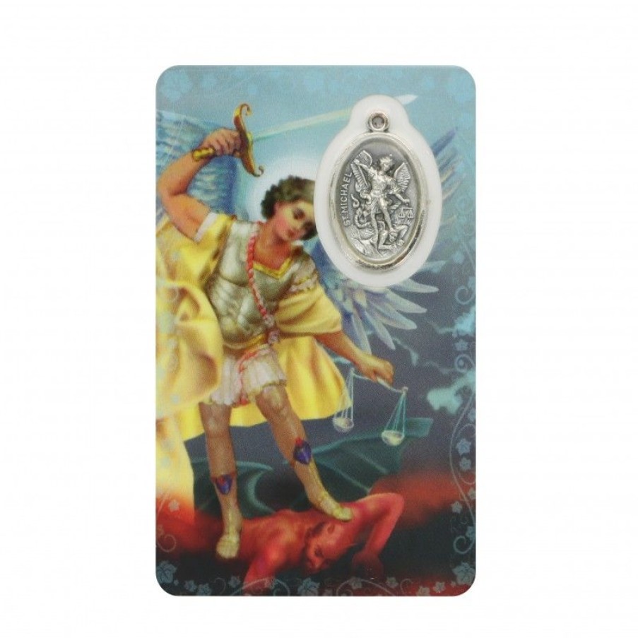 Palais du Rosaire Image Religieuse | Carte De Priere Saint Michel Avec Medaille