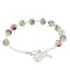 Palais du Rosaire Bracelet Dizainier | Bracelet Dizainier Grains Colores Tachetes Et Apparition De Lourdes