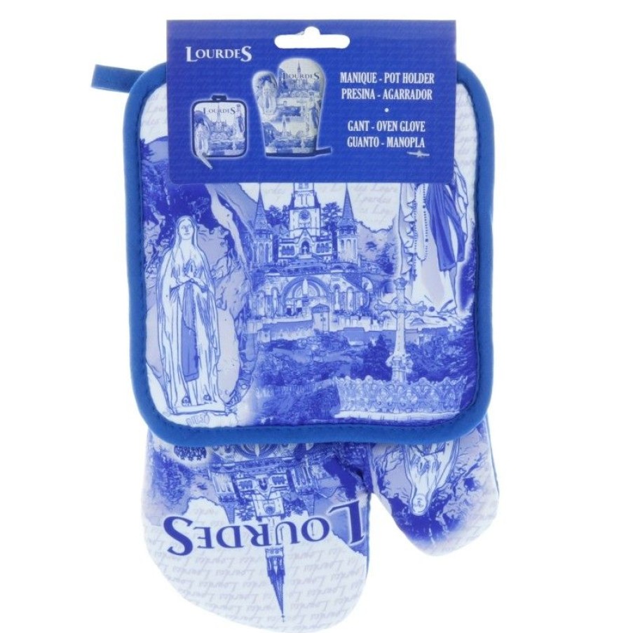 Palais du Rosaire Linge De Maison | Set Gant De Cuisine Et Manique De Lourdes