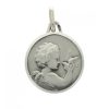 Palais du Rosaire Medaille Et Croix Argent | Medaille En Argent D'Un Ange Avec Une Colombe 16Mm
