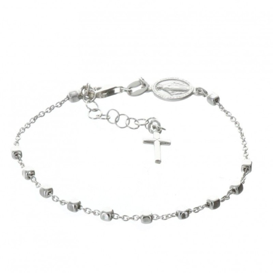 Palais du Rosaire Bracelet Argent | Bracelet Dizainier En Argent Avec Une Croix Et Une Medaille De La Vierge Miraculeuse