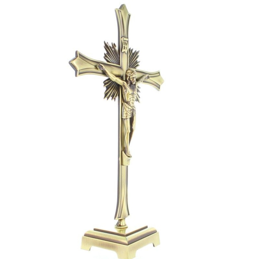 Palais du Rosaire Croix Religieuse | Croix En Metal 31Cm