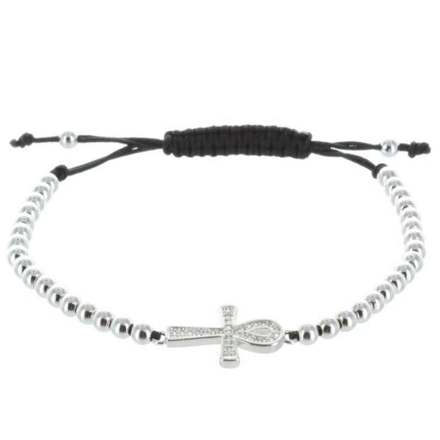Palais du Rosaire Bracelet Fantaisie | Bracelet Religieux Avec Une Croix De Vie En Zirconium
