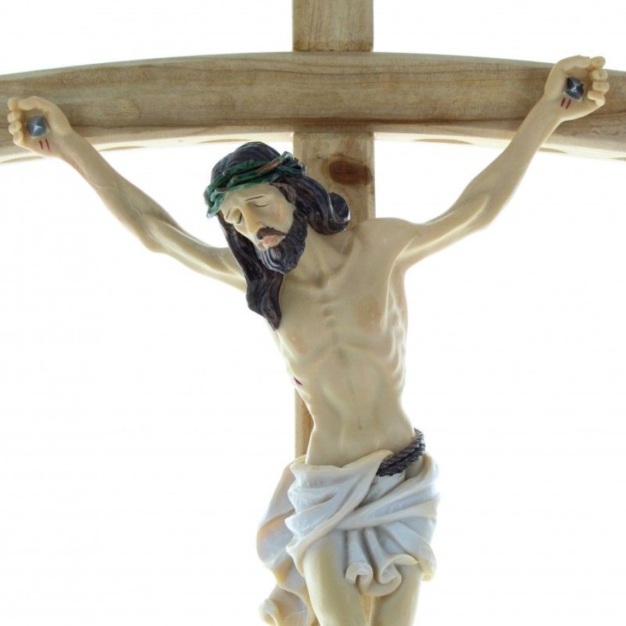 Palais du Rosaire Statue De Grande Taille | Crucifix En Resine 64X33 Cm