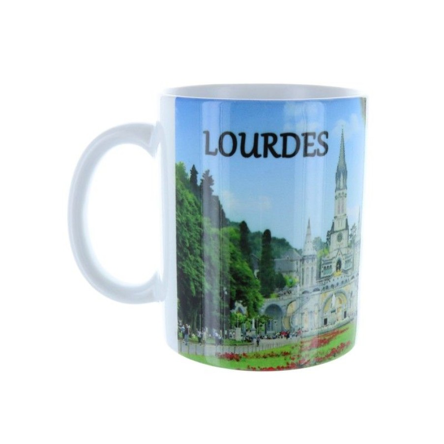 Palais du Rosaire Vaisselle De Lourdes | Mug Blanc Apparition Et Basilique De Lourdes