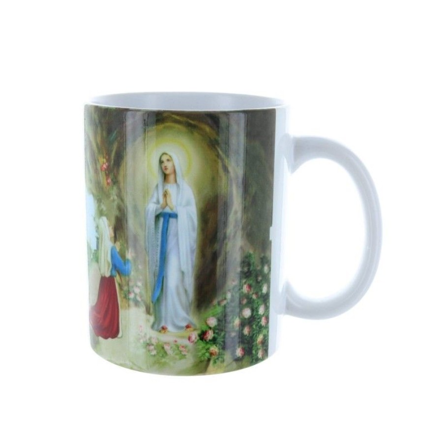 Palais du Rosaire Vaisselle De Lourdes | Mug Blanc Apparition Et Basilique De Lourdes