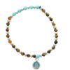 Palais du Rosaire Bracelet Fantaisie | Bracelet En Pierres Naturelles Avec Medaillon De La Vierge
