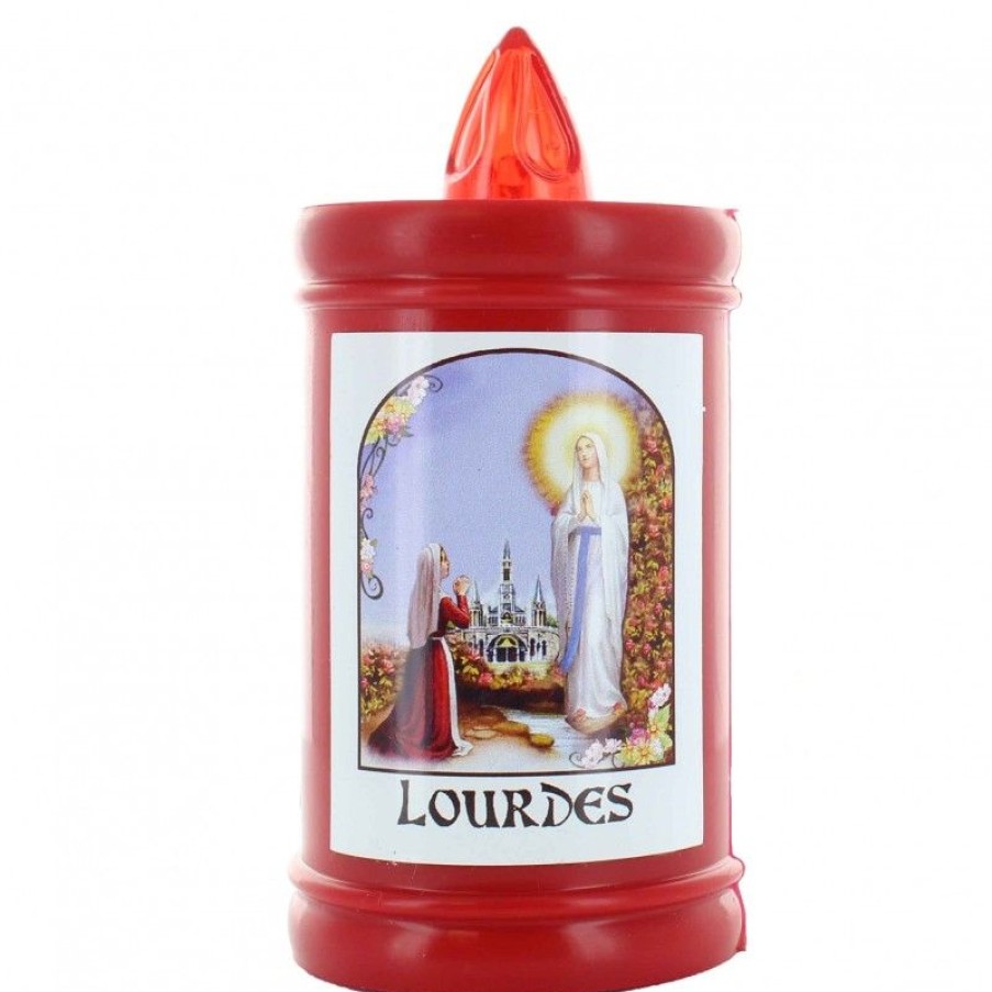 Palais du Rosaire Bougie Votive | Bougie Electrique Votive Rouge De L'Apparition