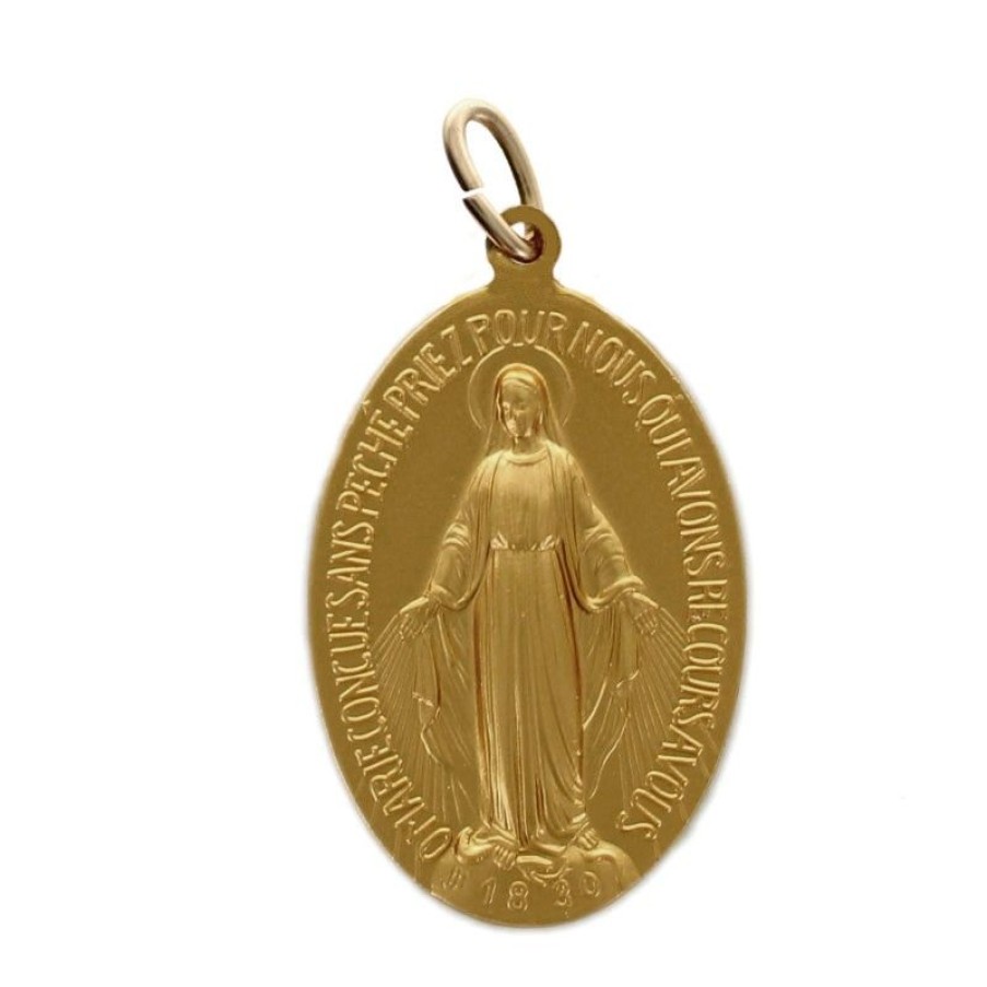 Palais du Rosaire Medaille Et Croix Metal | Lot De 50 Medailles Miraculeuses Dorees