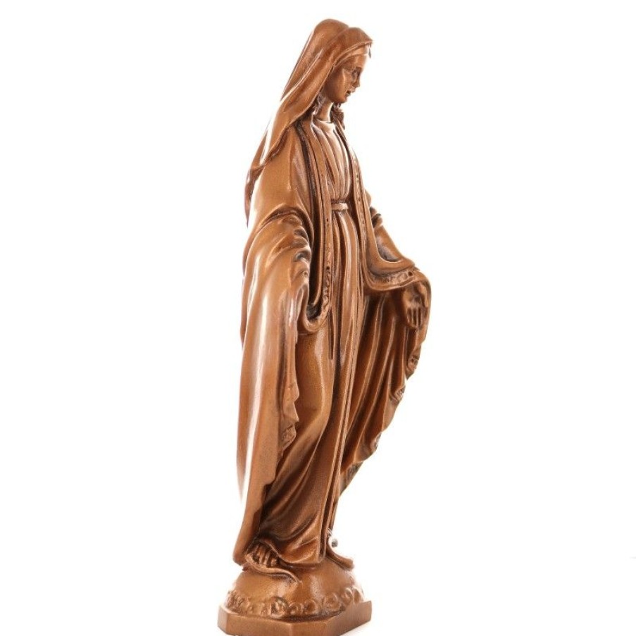 Palais du Rosaire Statue Vierge Miraculeuse | Statue Vierge Miraculeuse En Resine Effet Bronze 30Cm