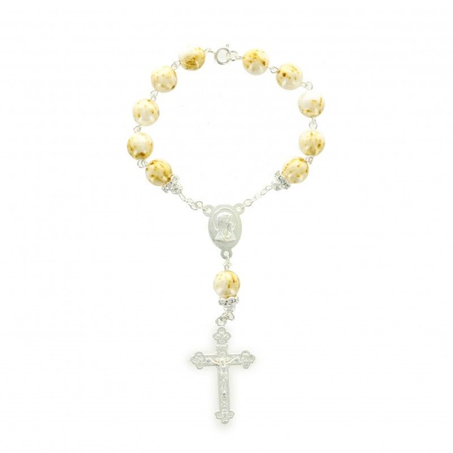 Palais du Rosaire Chapelet Dizainier | Chapelet Dizainier Argente Avec L'Apparition De Lourdes