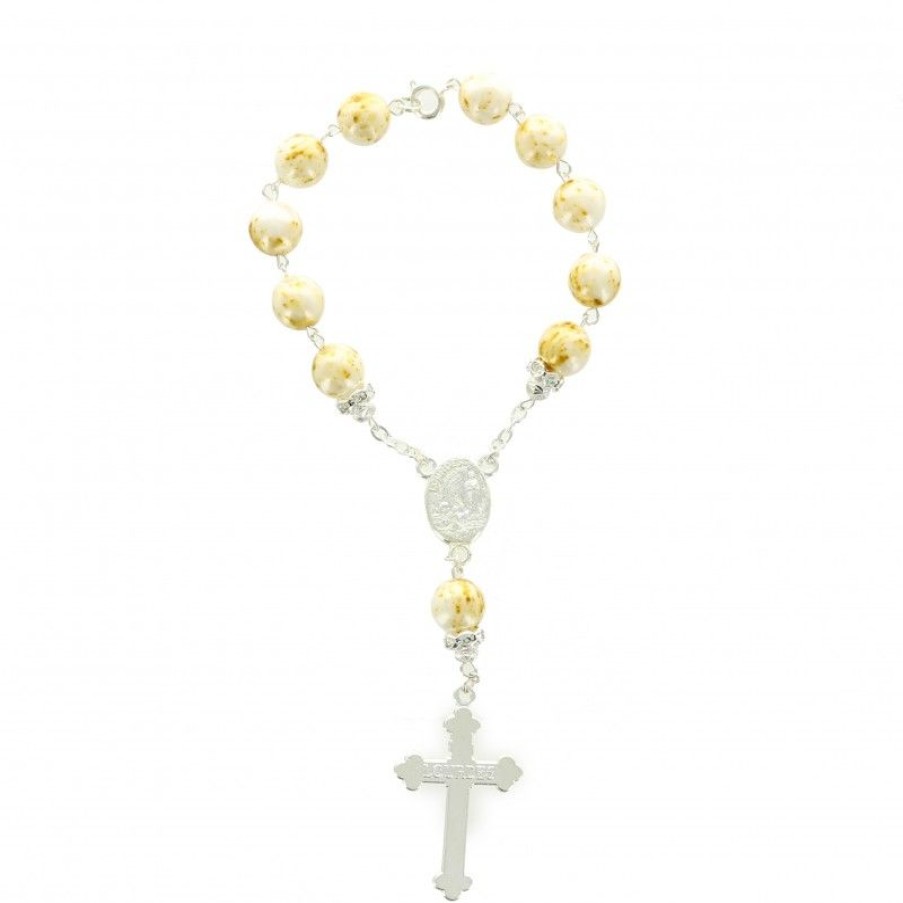 Palais du Rosaire Chapelet Dizainier | Chapelet Dizainier Argente Avec L'Apparition De Lourdes