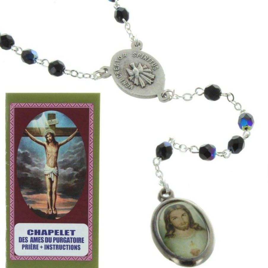Palais du Rosaire Chapelet Verre | Chapelet Pour Les Ames Du Purgatoire Avec Livret De Prieres