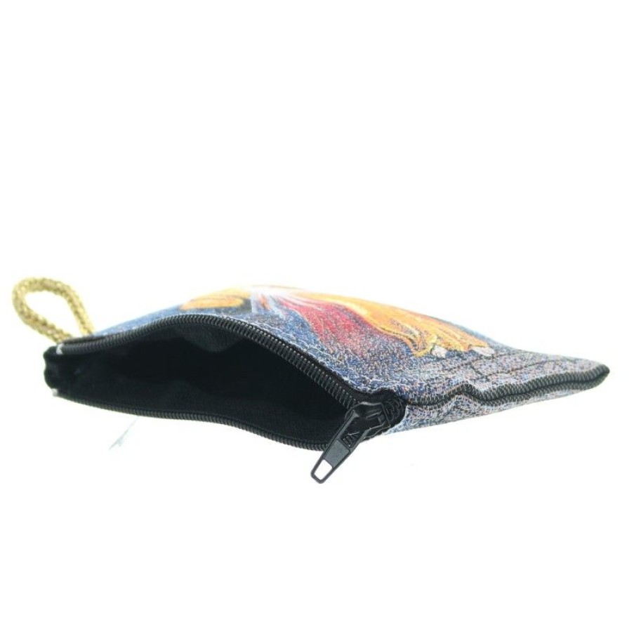 Palais du Rosaire Etui A Chapelet | Etui A Chapelet En Fil Dore 10X7 Cm Decore Du Christ Misericordieux