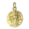 Palais du Rosaire Medaille Et Croix Plaque Or | Medaille Scapulaire En Plaque Or 15Mm