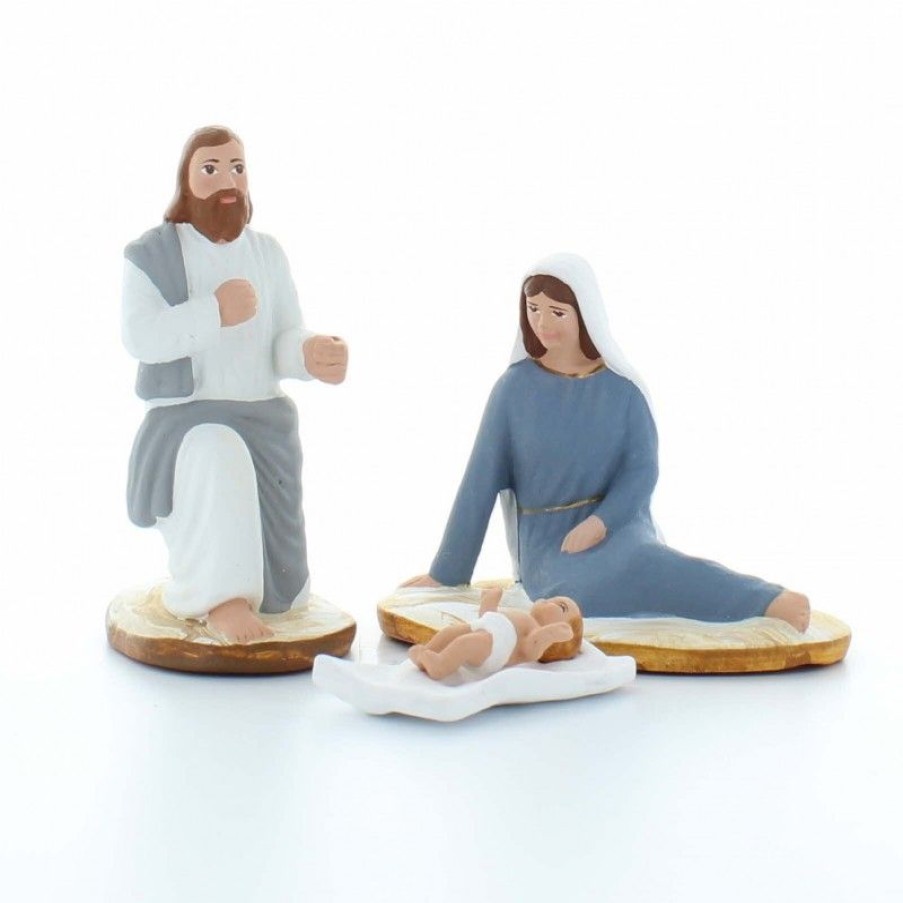 Palais du Rosaire Creche | Creche De Noel Avec Marie, Joseph Et L'Enfant Jesus, 9 Cm, Coloree A La Main
