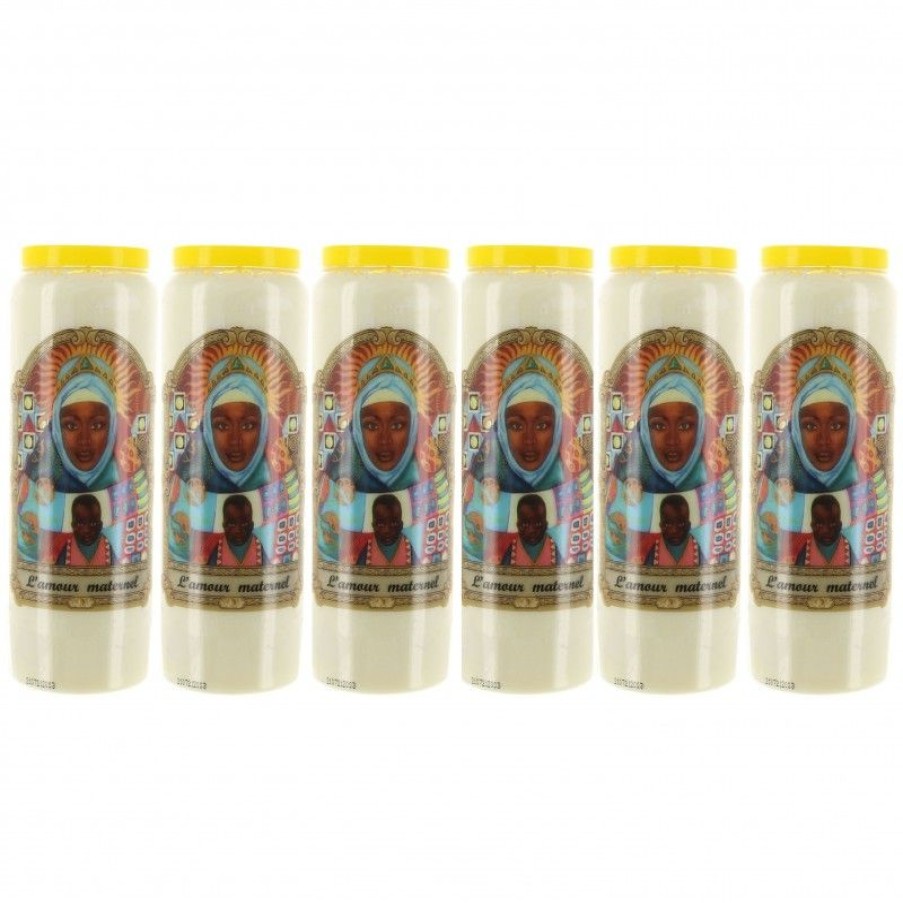 Palais du Rosaire Bougie Neuvaine | Lot De 6 Bougies De Neuvaine De L'Amour Maternel 17,5 Cm