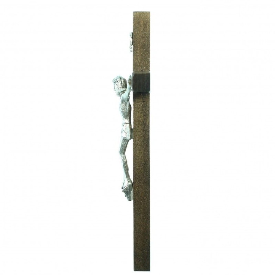 Palais du Rosaire Crucifix Bois | Croix Anneau En Palissandre De 11Cm
