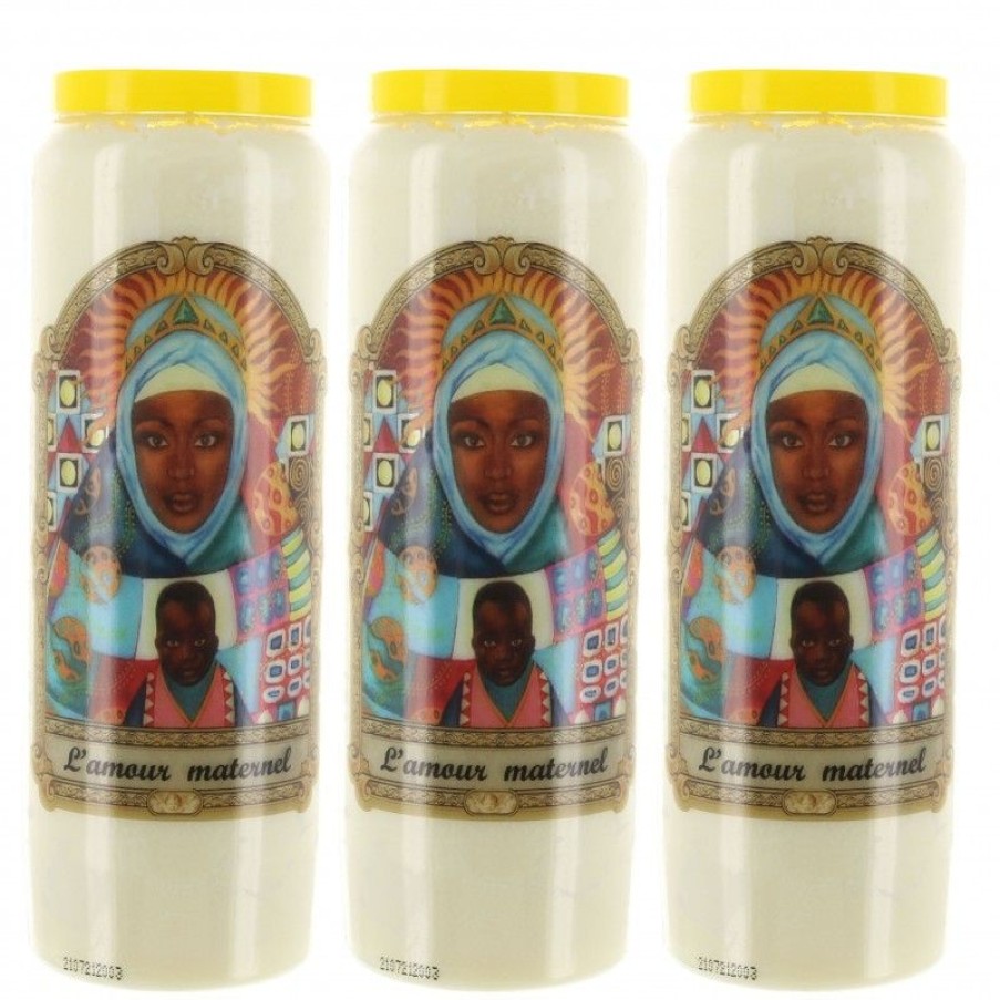Palais du Rosaire Bougie Neuvaine | Lot De 3 Bougies De Neuvaine De L'Amour Maternel 17,5 Cm
