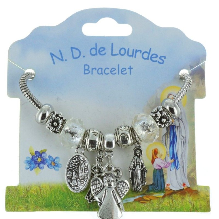 Palais du Rosaire Bracelet Fantaisie | Bracelet Fantaisie A Pampilles Et Pendentifs Religieux