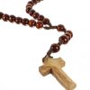 Palais du Rosaire Chapelet Corde | Chapelet En Corde Avec Grains En Bois Fonce De 12Mm Et Croix En Bois D'Olivier